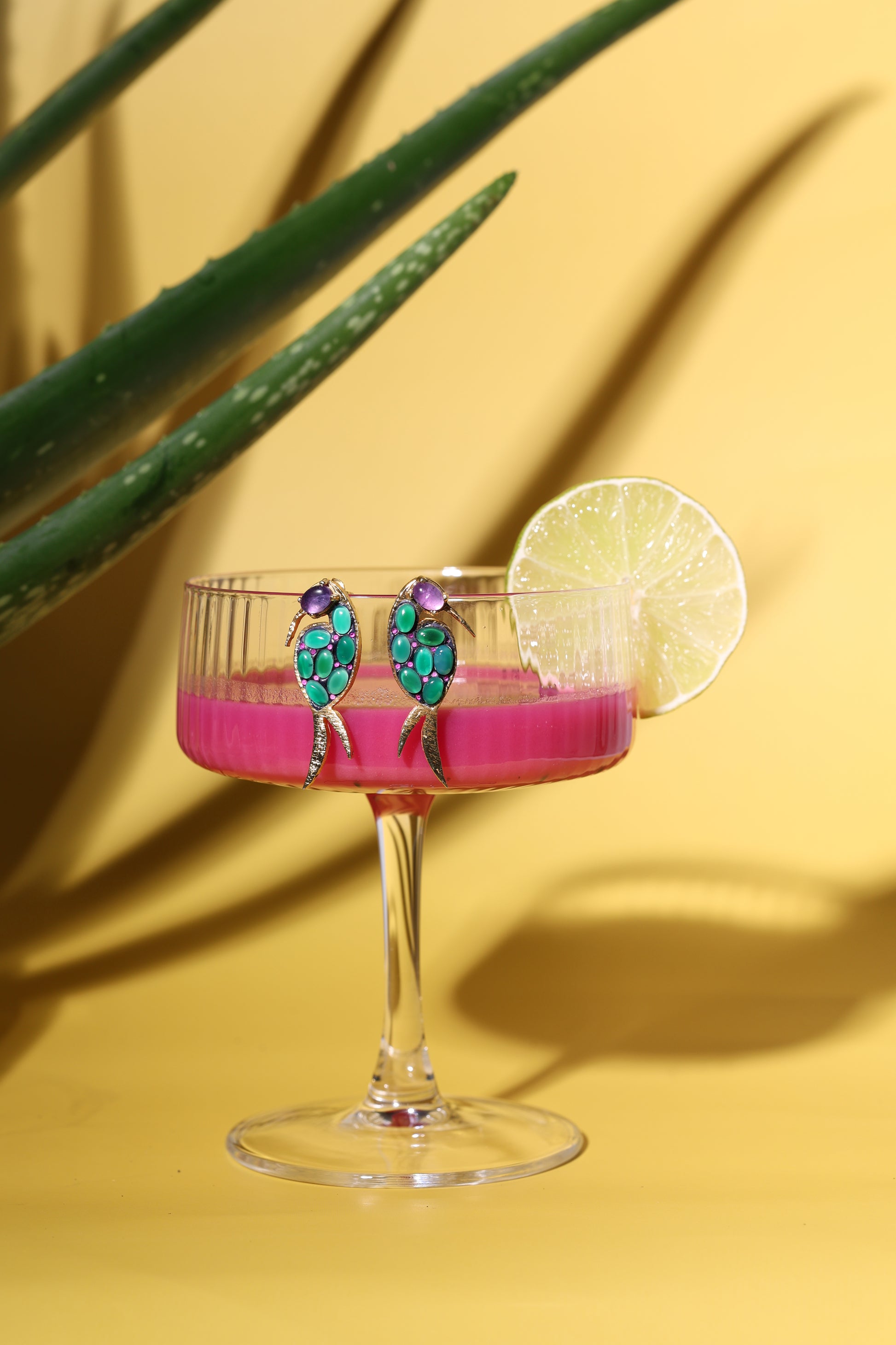 Cercei agat verde si ametist Hummingbird’s Secret