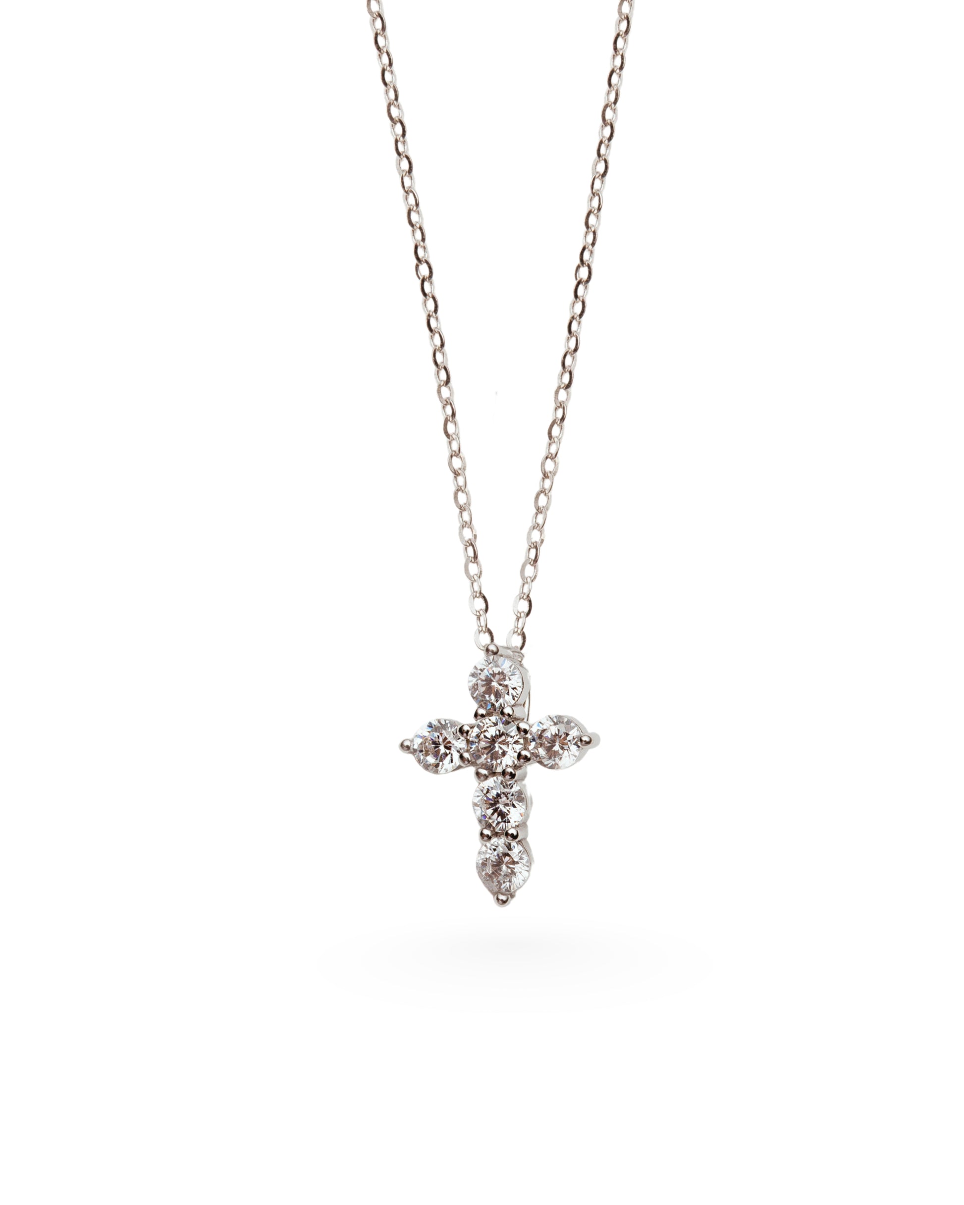 Lant argint Crystal Cross