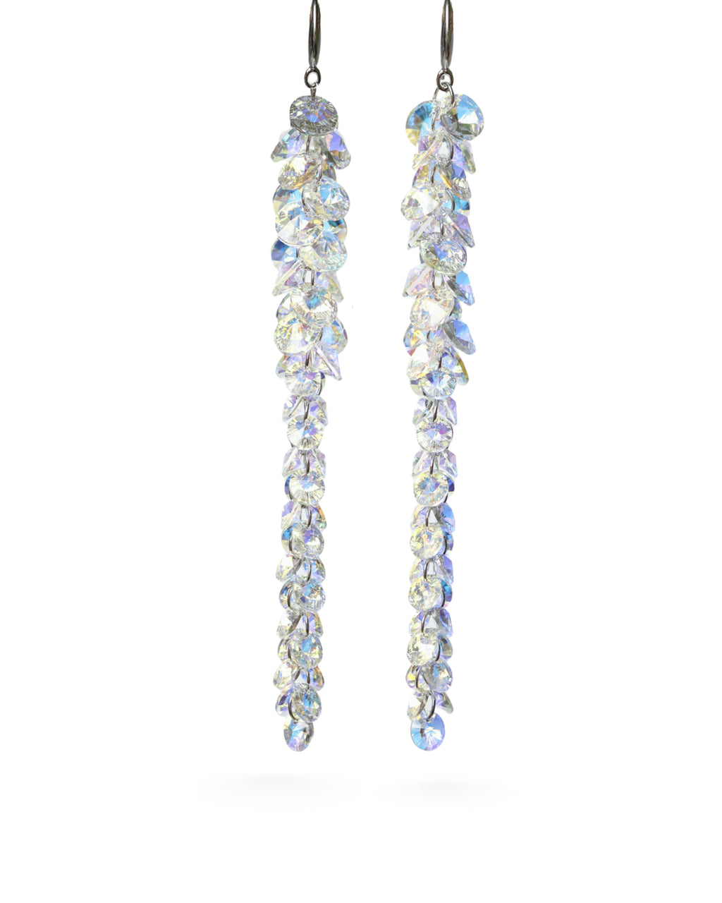 Cercei argint si cristale fatetate premium Crystallized Lightfall