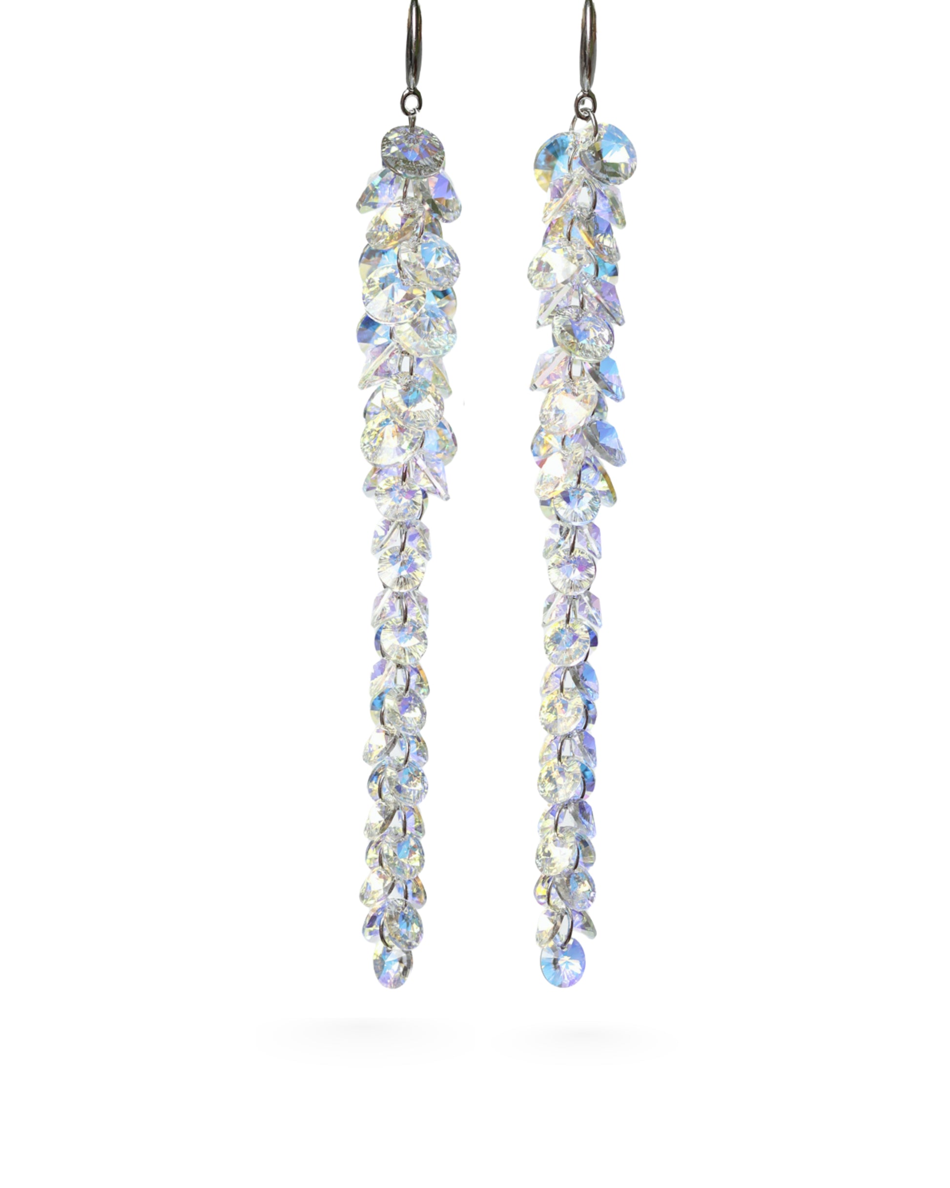 Cercei argint si cristale fatetate premium Crystallized Lightfall