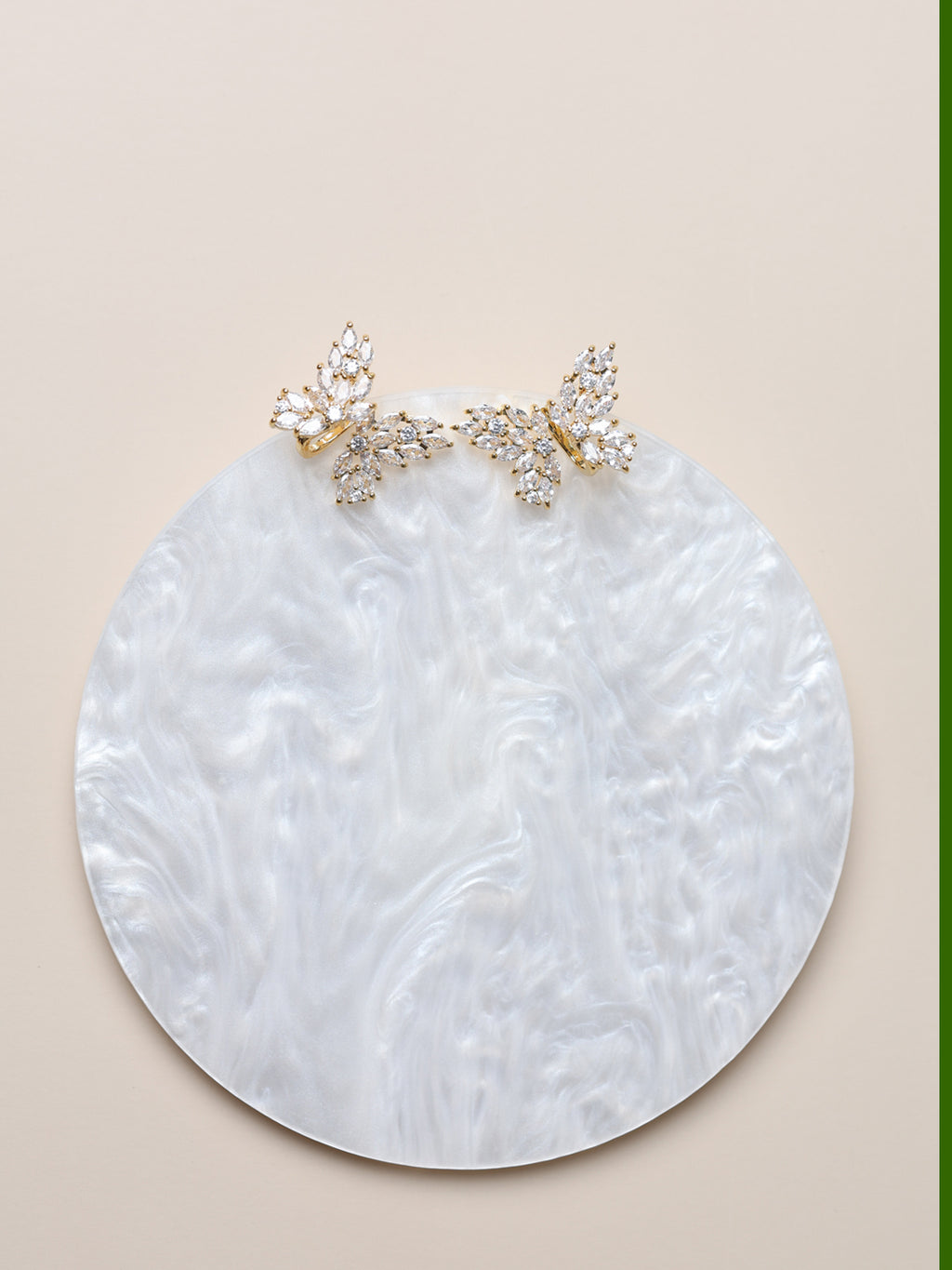 Cercei placati cu aur si cubic zirconia Aurora Wings