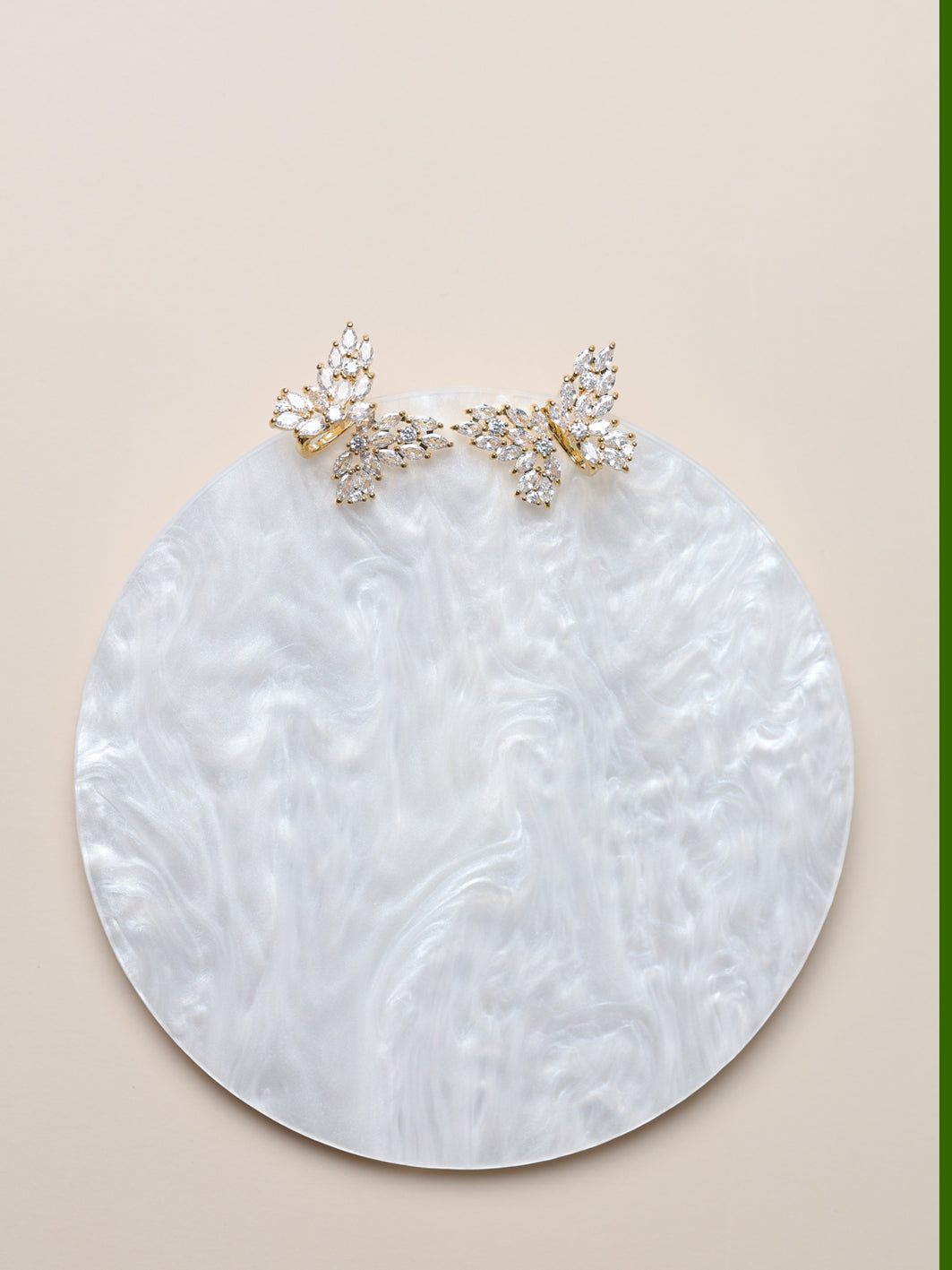 Cercei placati cu aur si cubic zirconia Aurora Wings