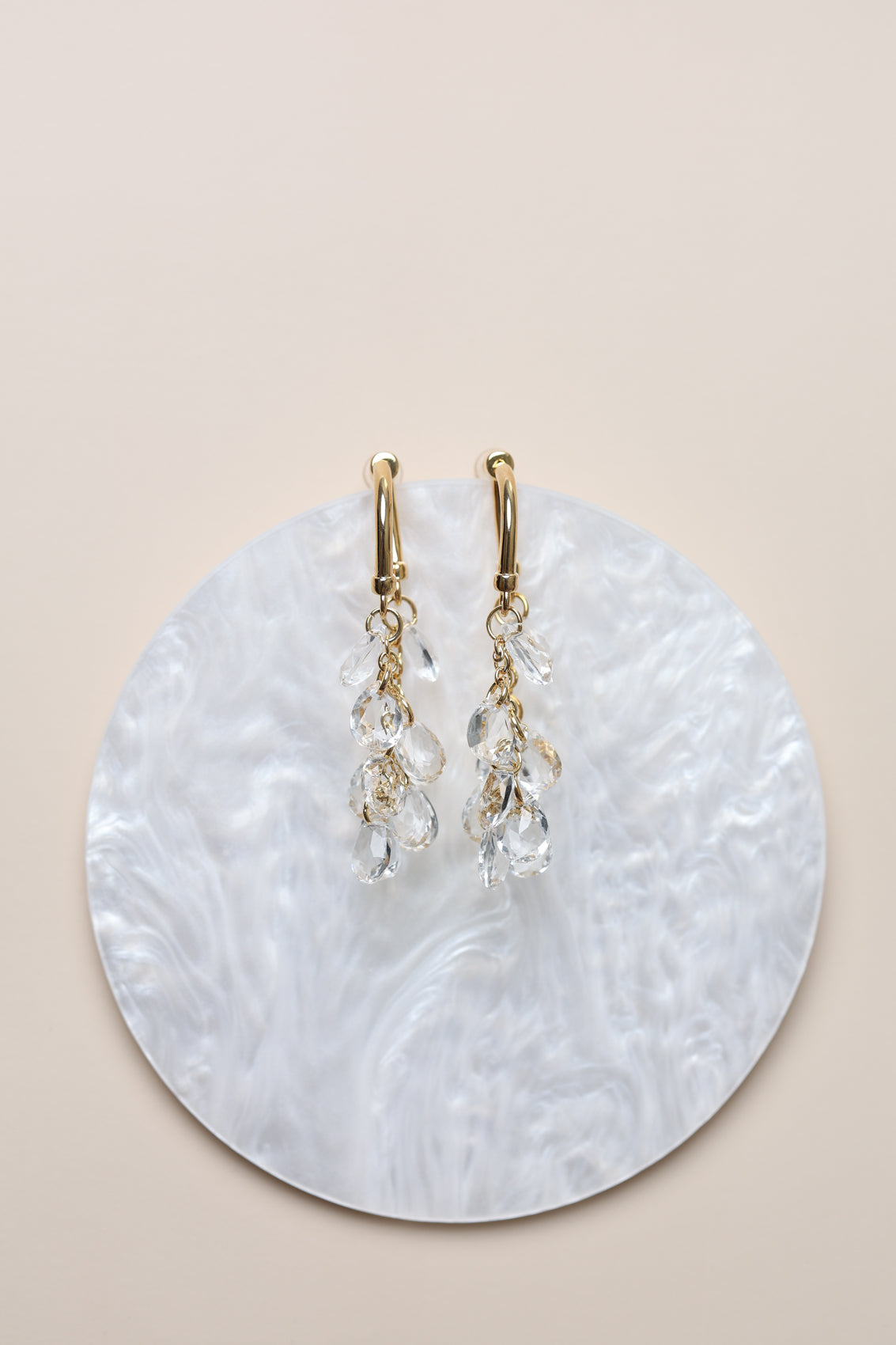 Cercei placati cu aur si cristale Aether Drops