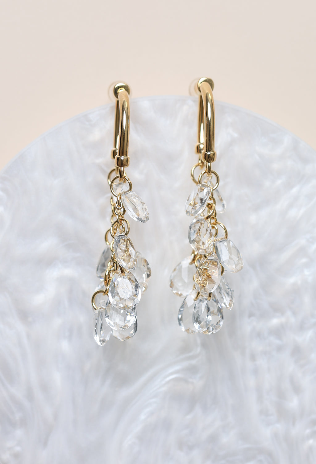 Cercei placati cu aur si cristale Aether Drops