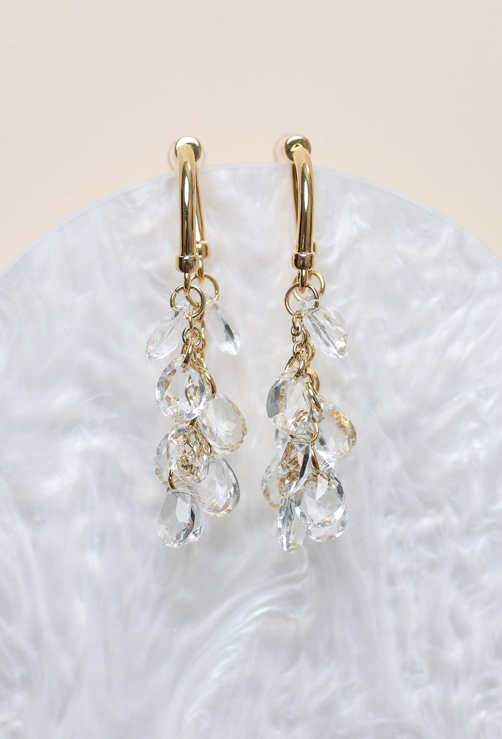 Cercei placati cu aur si cristale Aether Drops