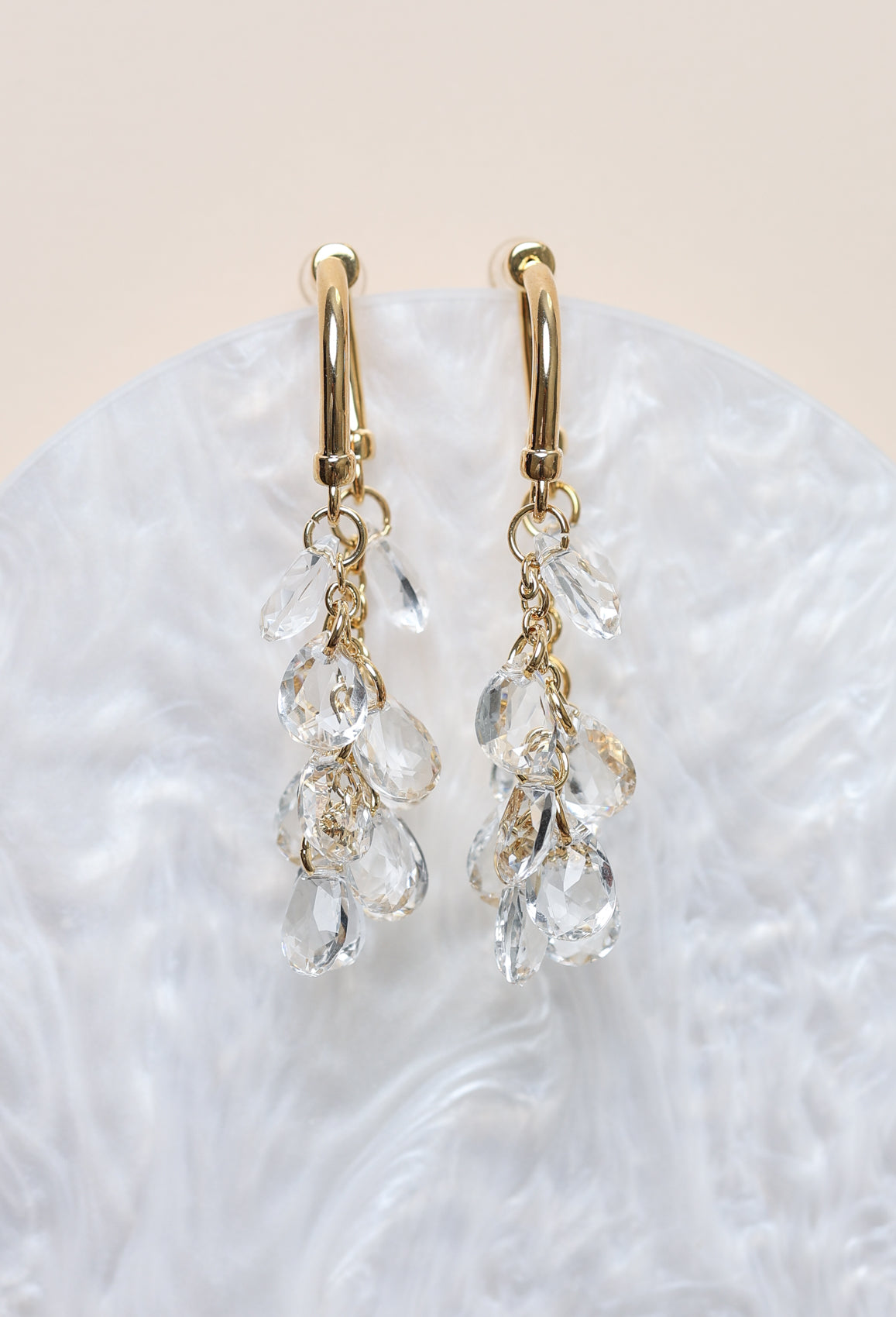 Cercei placati cu aur si cristale Aether Drops