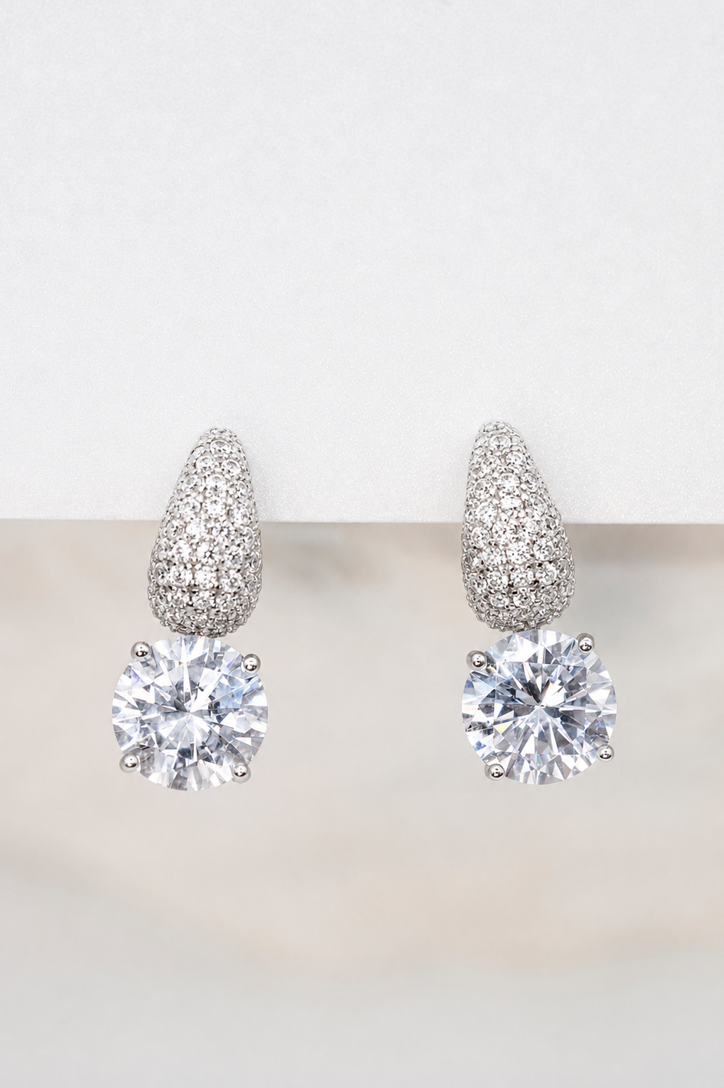 Cercei cu moissanite din argint 925 rodiat
