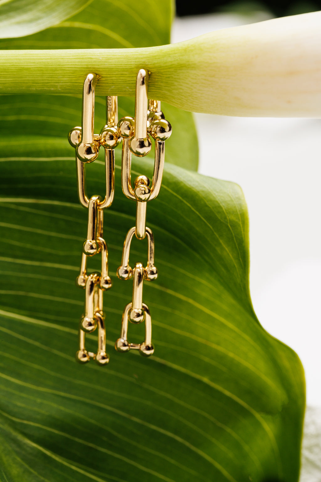 Orbital Gold Links – Cercei statement din argint placat cu aur 18K