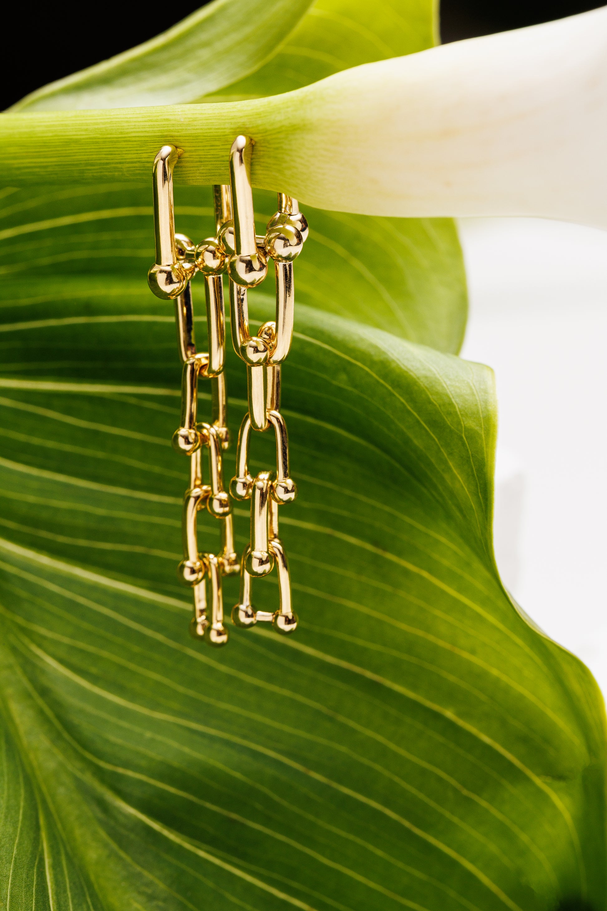 Orbital Gold Links – Cercei statement din argint placat cu aur 18K