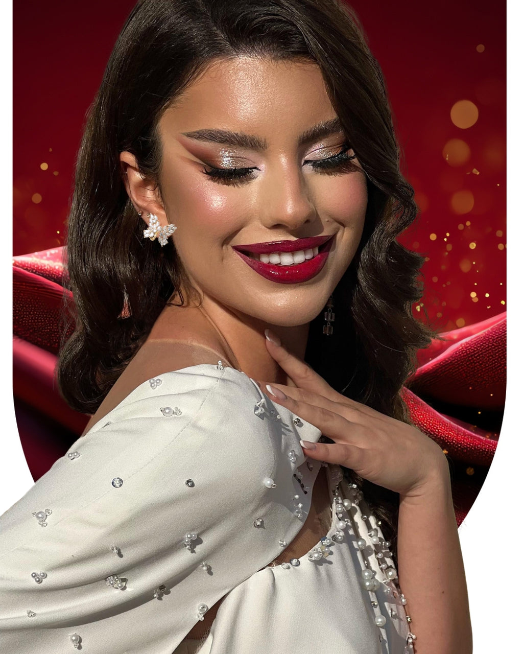 Cercei placati cu aur si cubic zirconia Aurora Wings