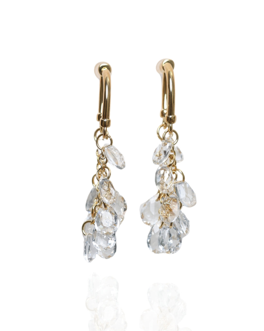 Cercei placati cu aur si cristale Aether Drops