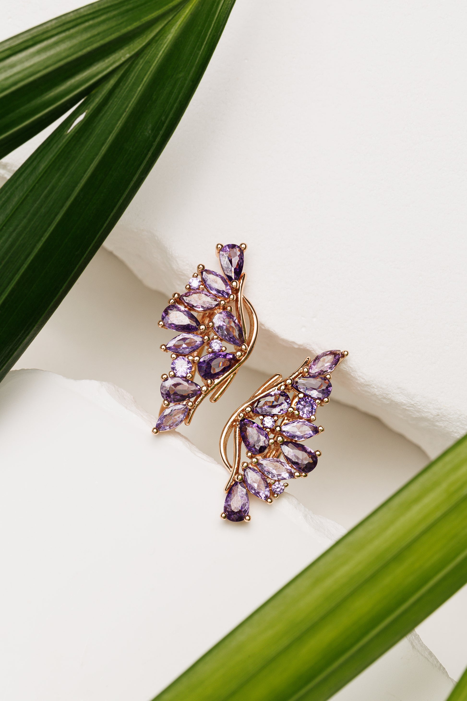 Cercei cupru Lavender Wings