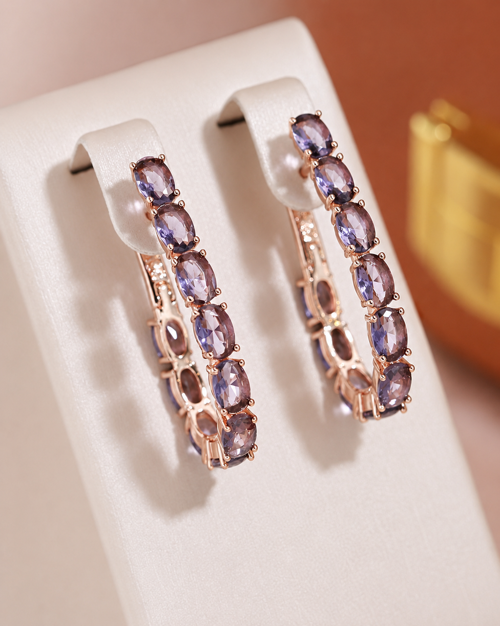 Cercei cupru Amethyst Loops