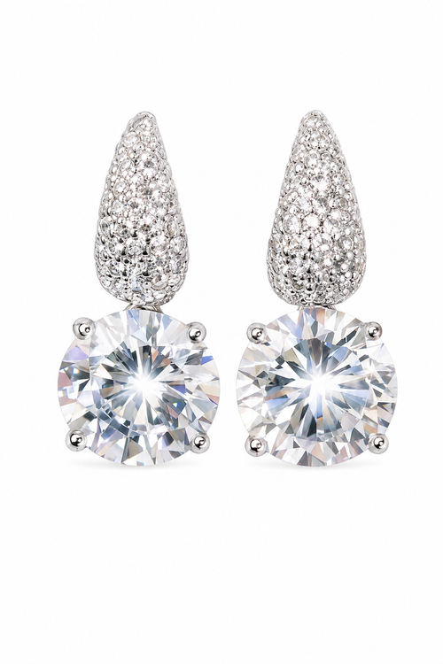 Close-up cercei moissanite 