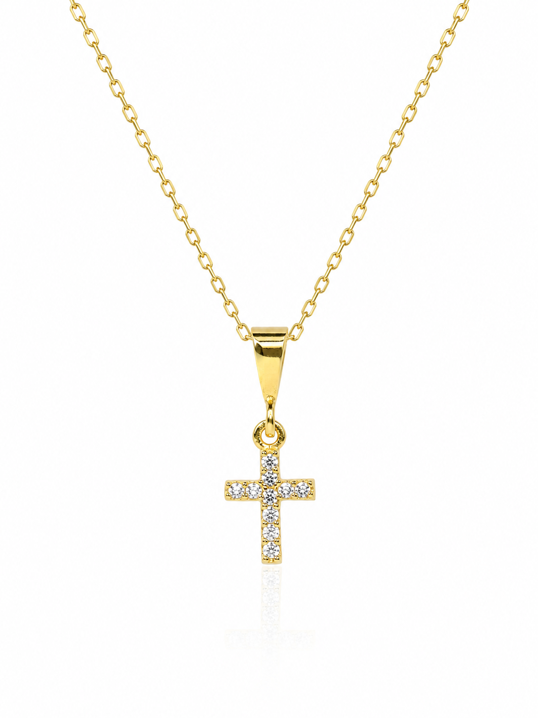 Colier Golden Cross din argint 925 placat cu aur
