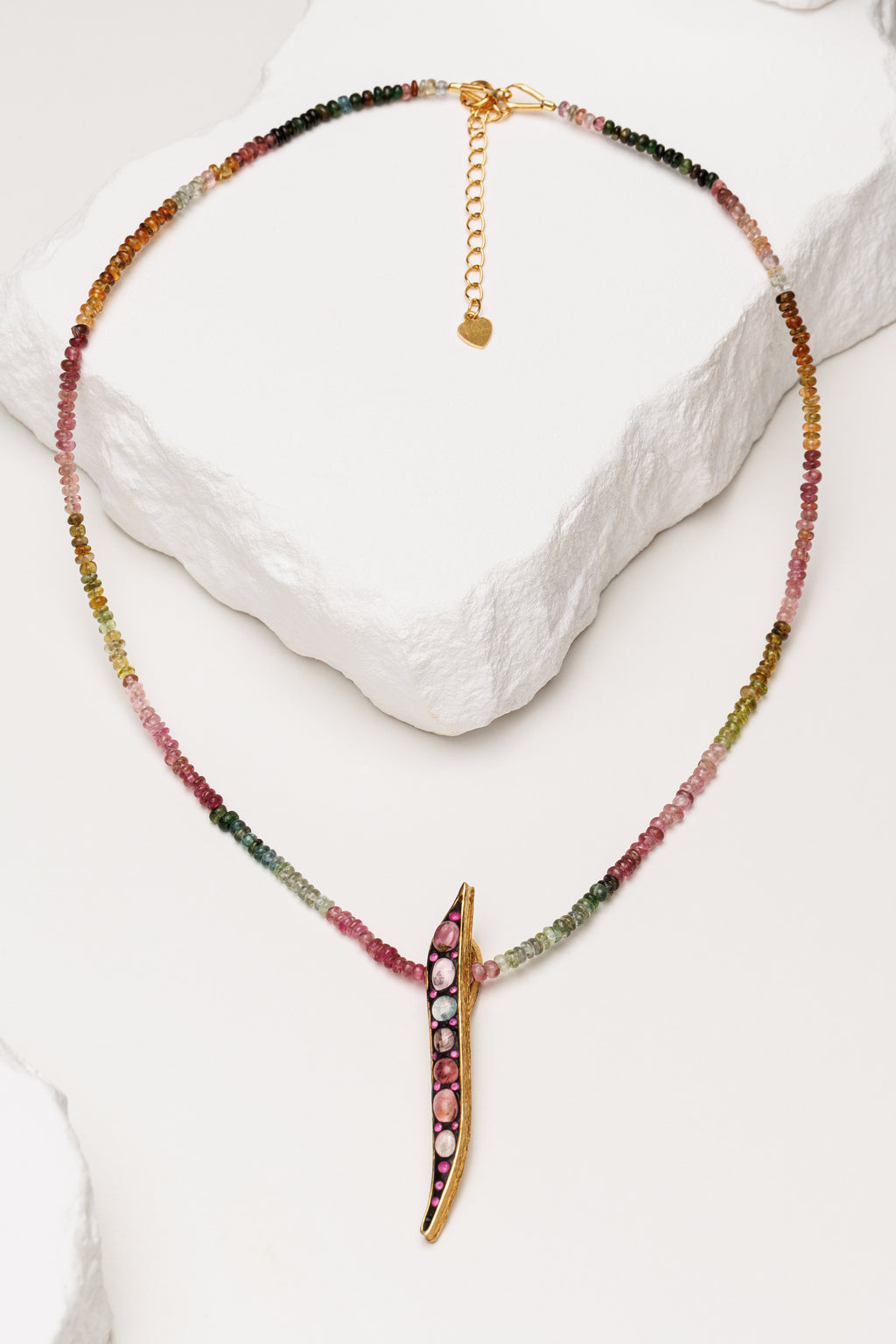 Colier turmalina multicolora Wild Capsule