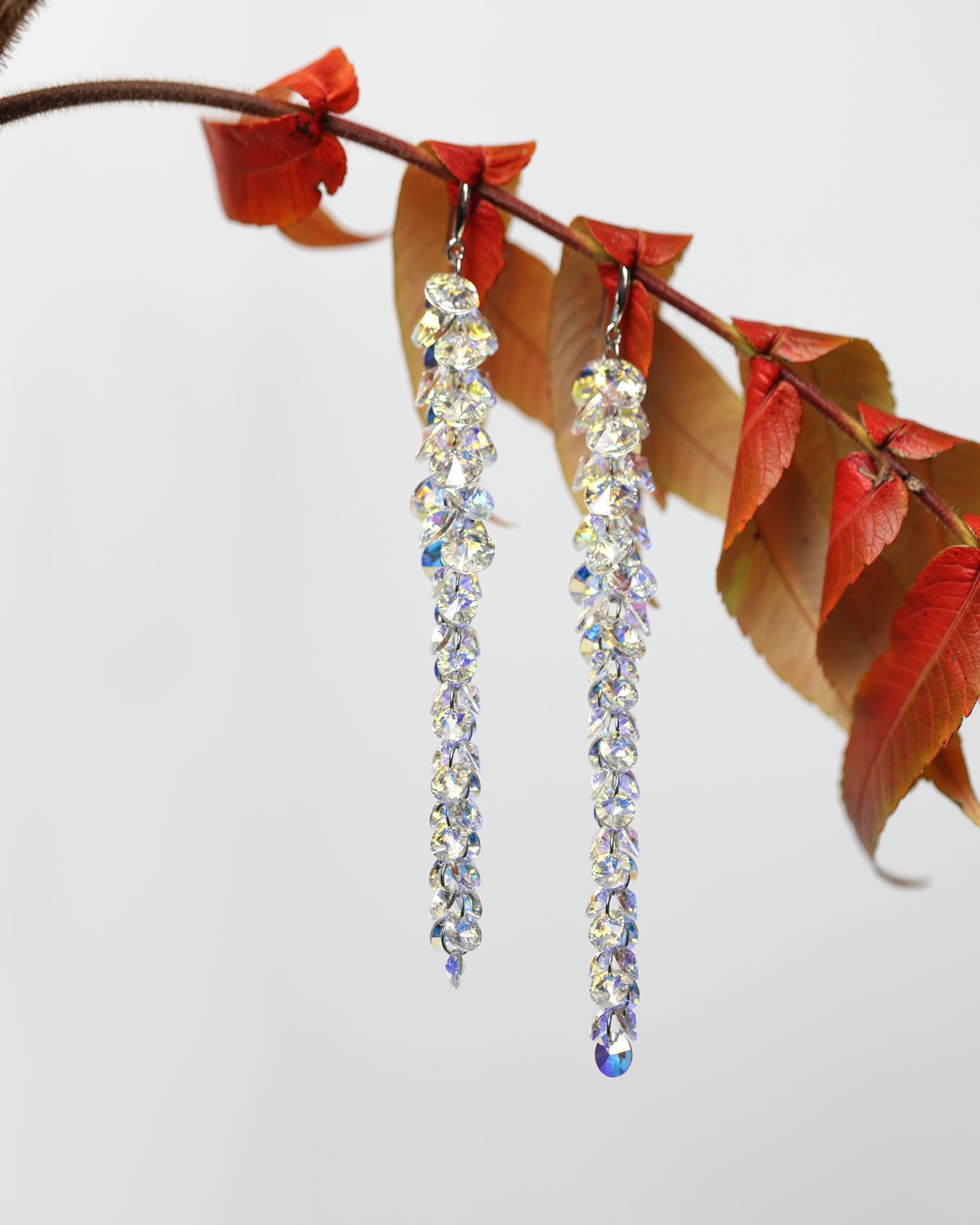 Cercei argint si cristale fatetate premium Crystallized Lightfall