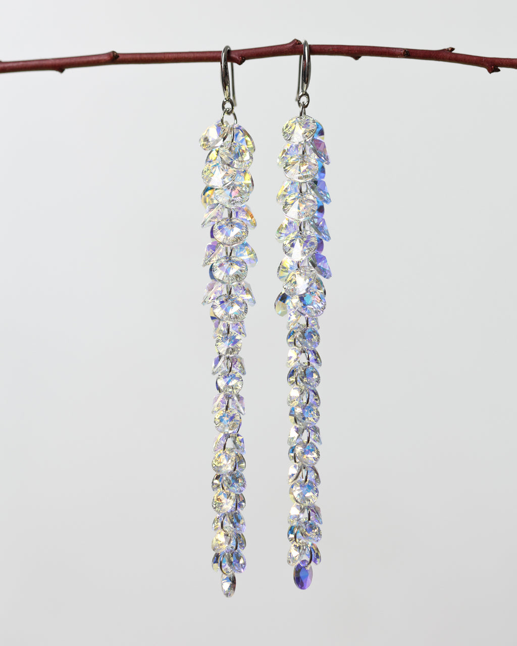 Cercei argint si cristale fatetate premium Crystallized Lightfall