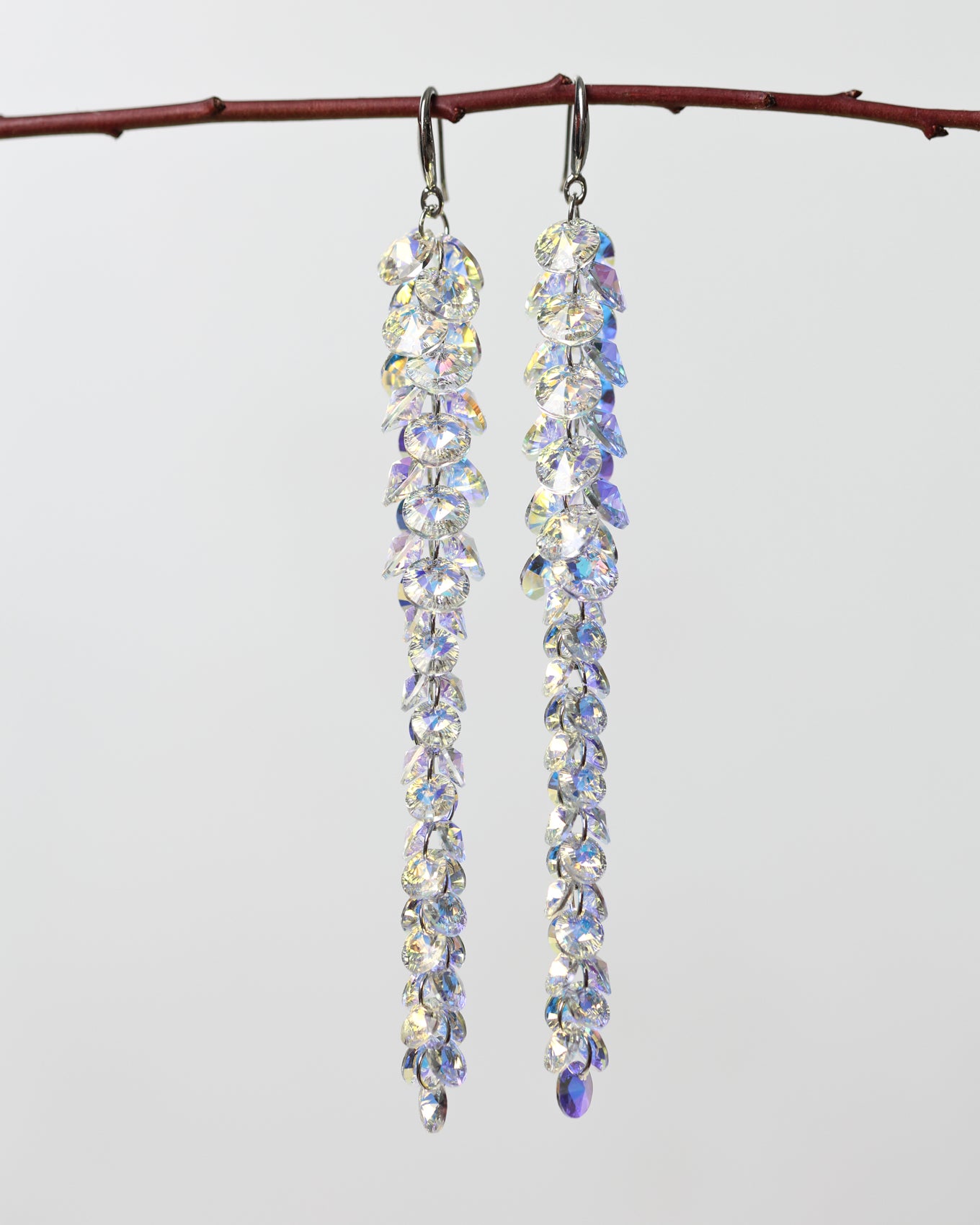 Cercei argint si cristale fatetate premium Crystallized Lightfall