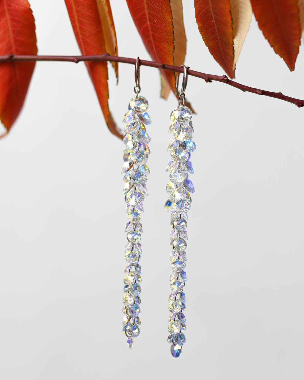 Cercei argint si cristale fatetate premium Crystallized Lightfall