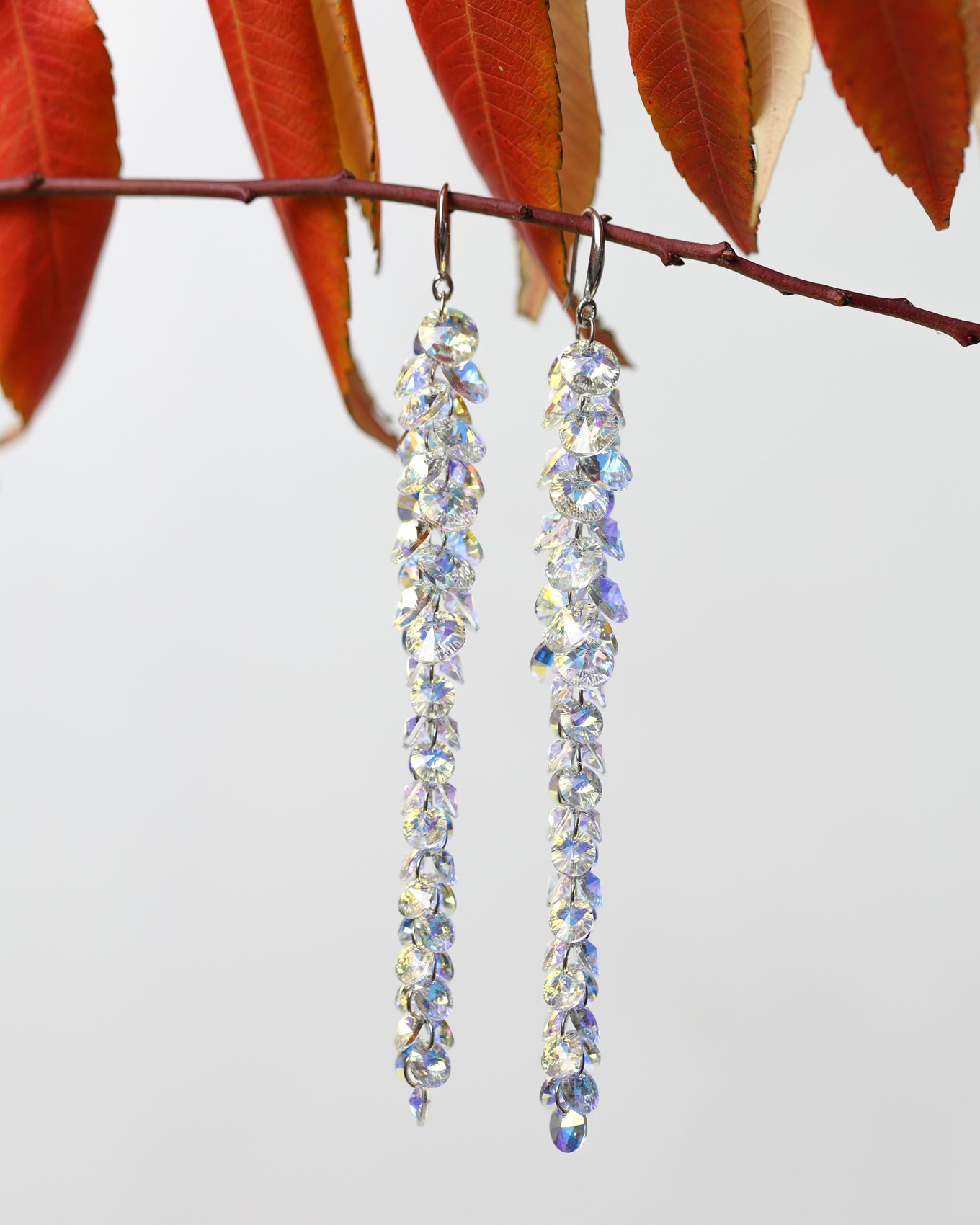 Cercei argint si cristale fatetate premium Crystallized Lightfall