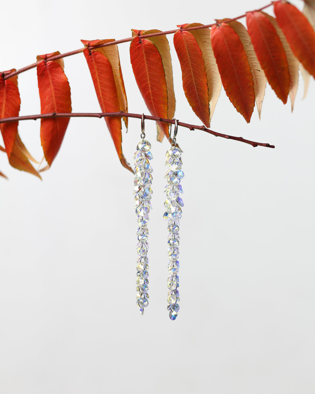 Cercei argint si cristale fatetate premium Crystallized Lightfall