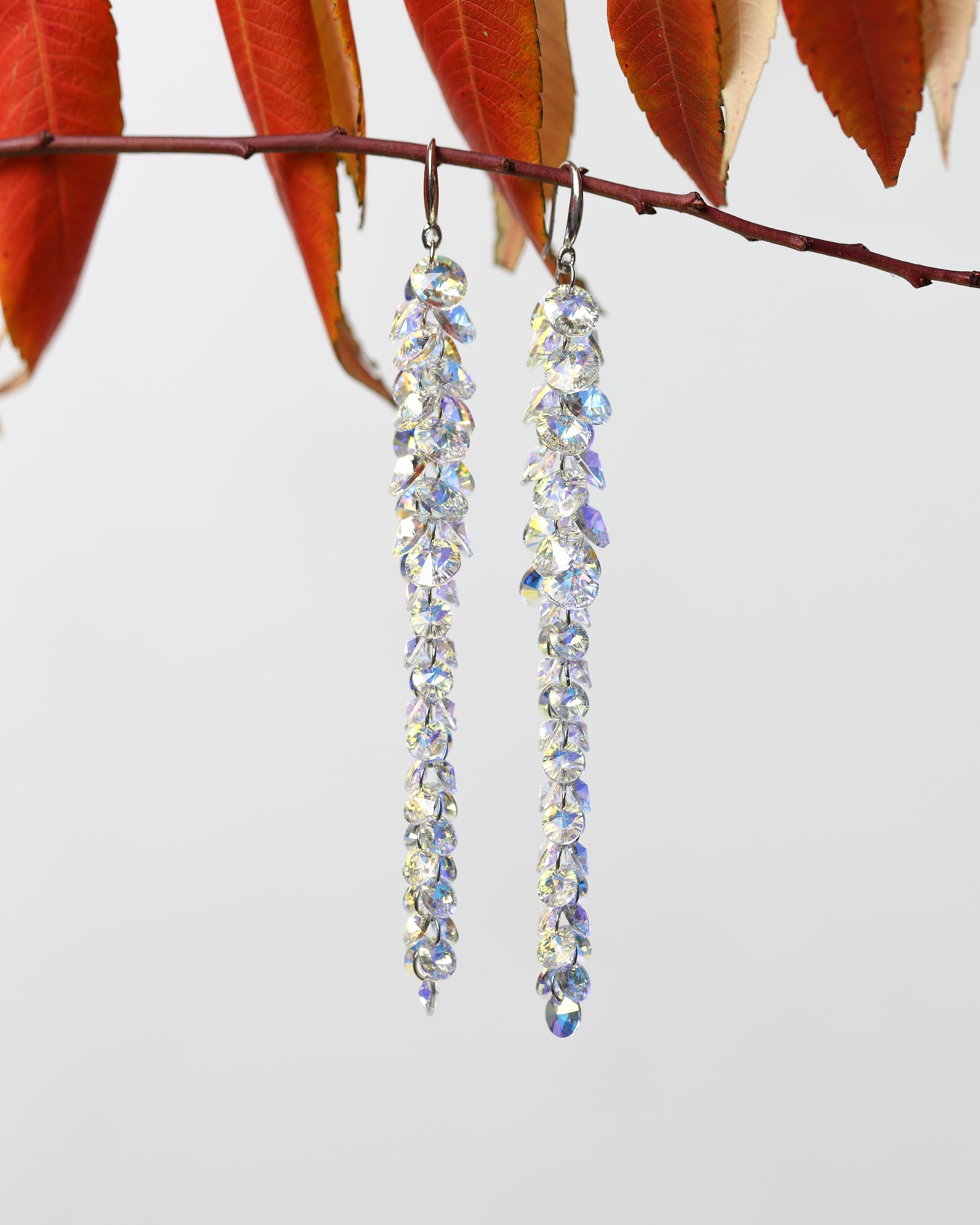 Cercei argint si cristale fatetate premium Crystallized Lightfall