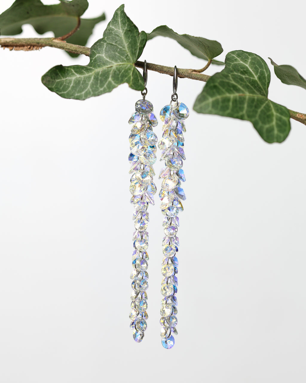 Cercei argint si cristale fatetate premium Crystallized Lightfall