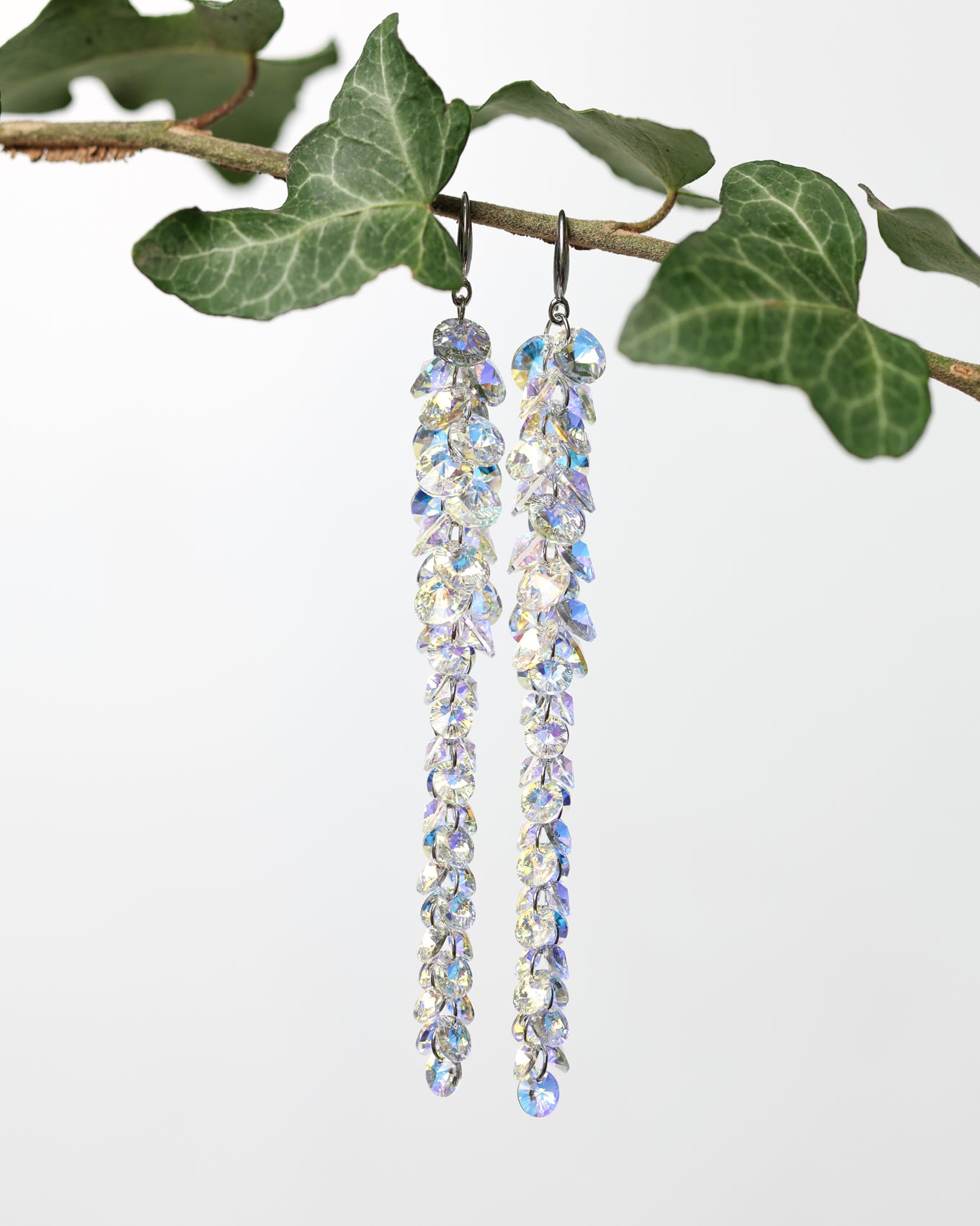 Cercei argint si cristale fatetate premium Crystallized Lightfall