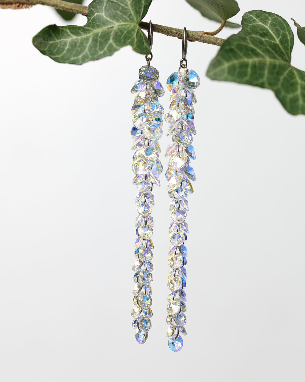 Cercei argint si cristale fatetate premium Crystallized Lightfall