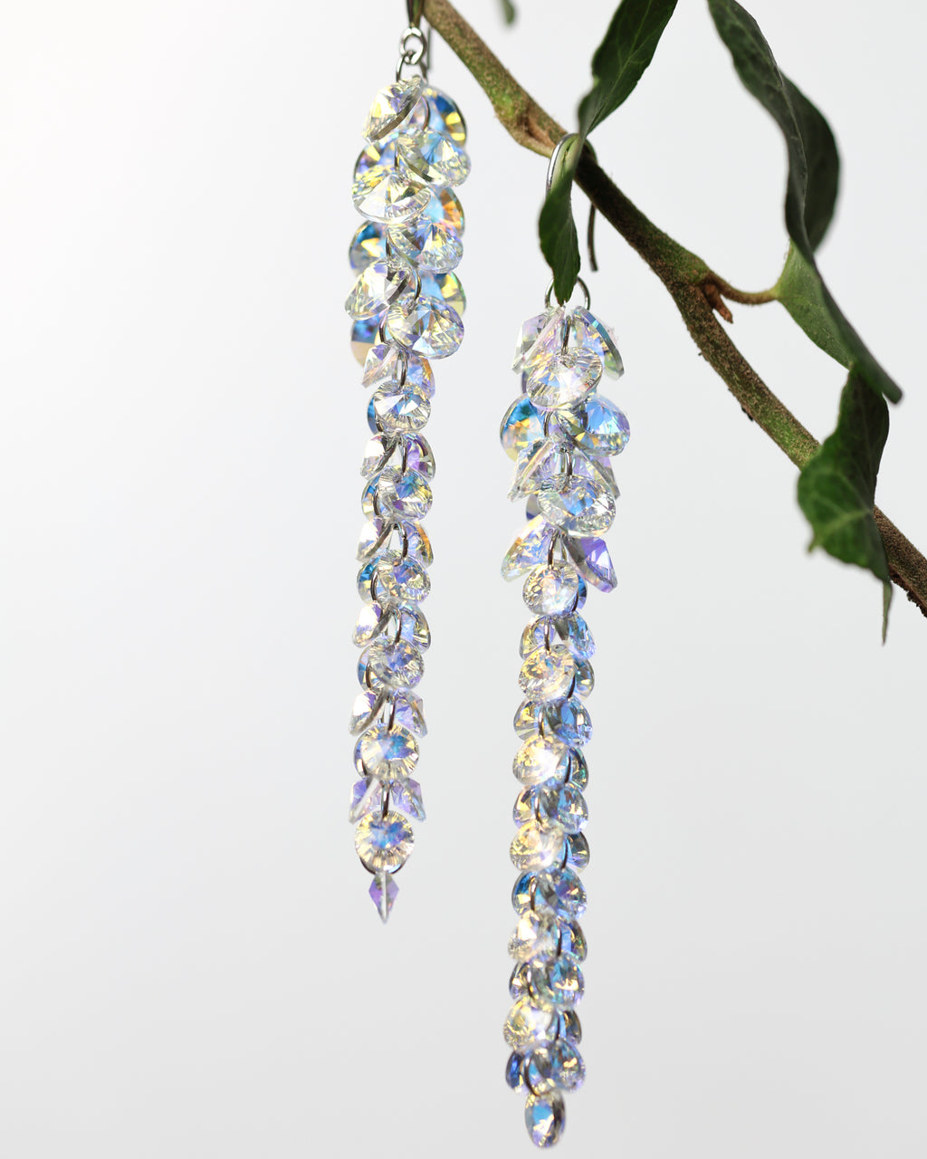 Cercei argint si cristale fatetate premium Crystallized Lightfall