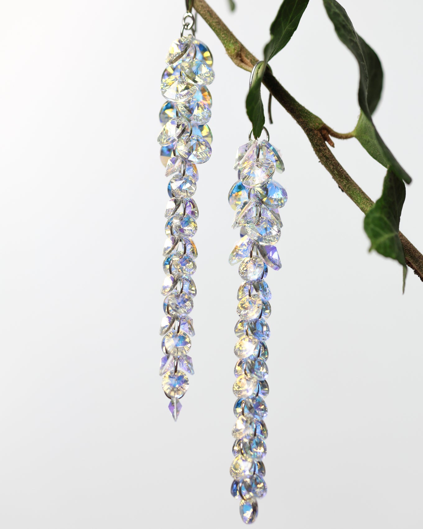 Cercei argint si cristale fatetate premium Crystallized Lightfall