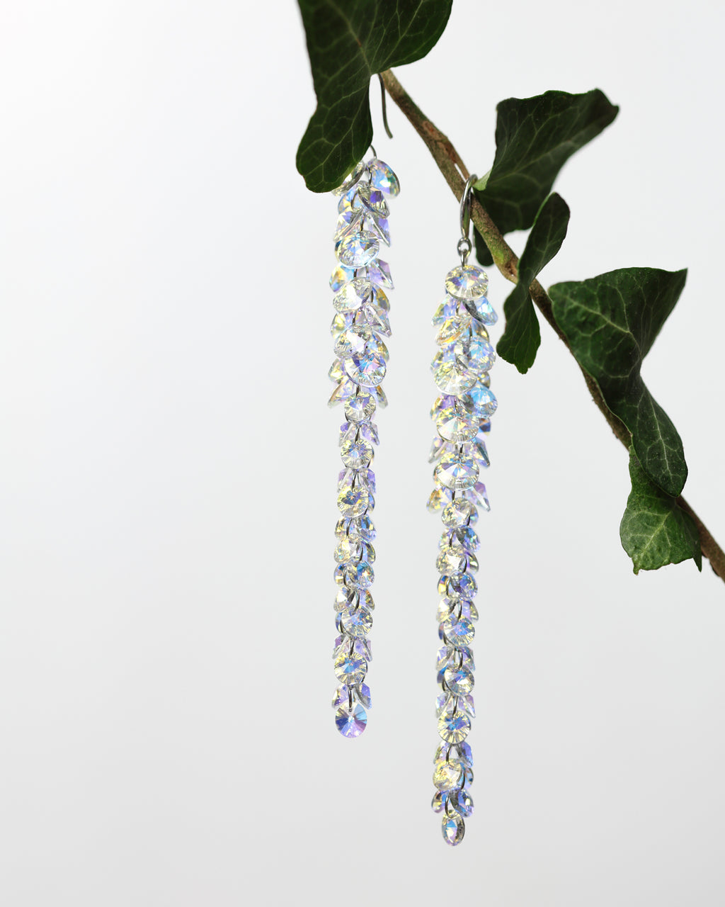 Cercei argint si cristale fatetate premium Crystallized Lightfall