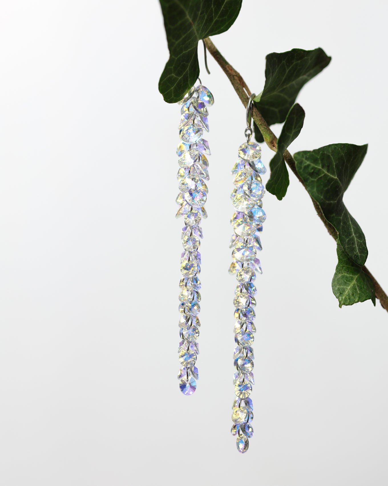 Cercei argint si cristale fatetate premium Crystallized Lightfall