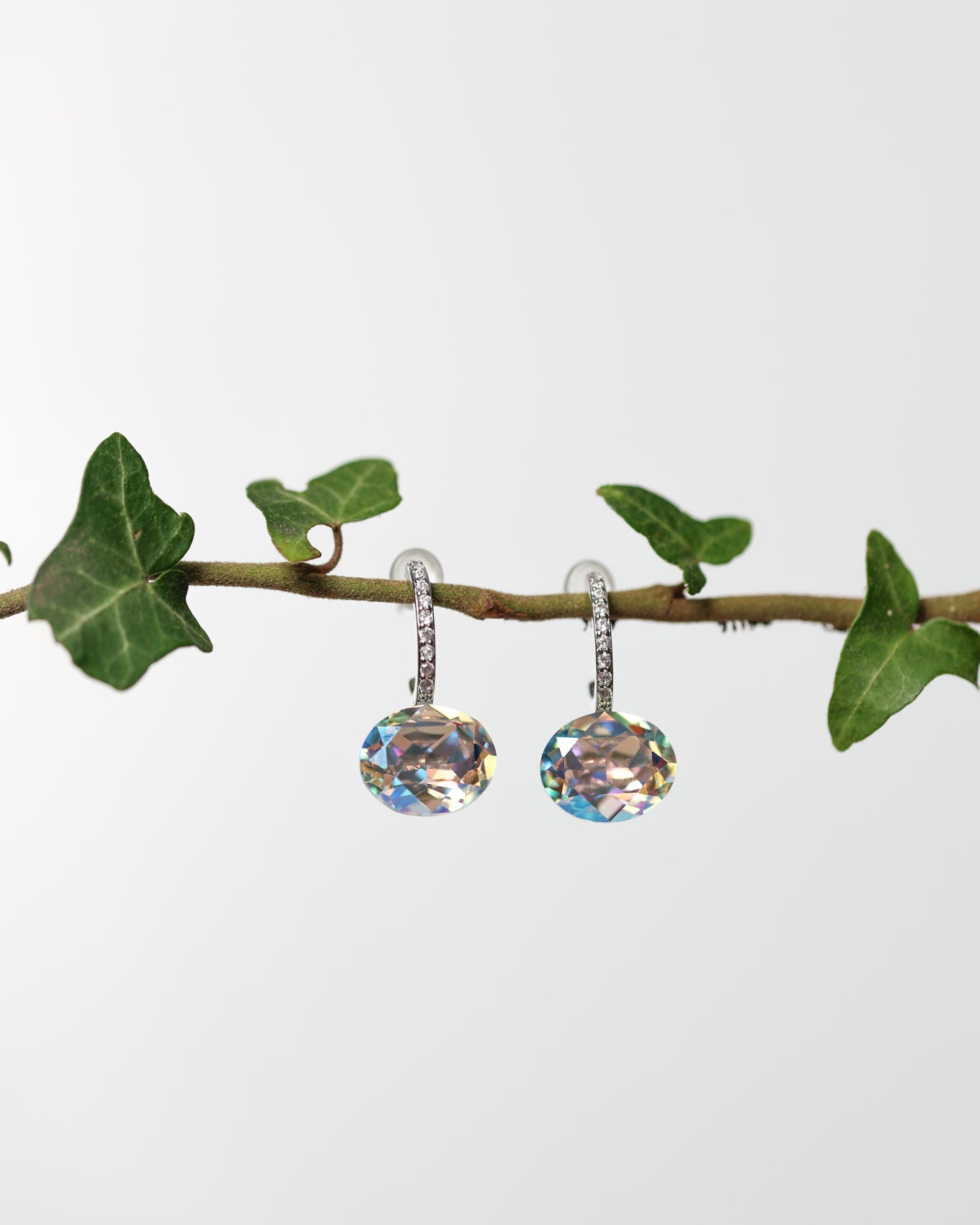 Cercei argint si cristale fatetate Crystallized Mirage Iceveil