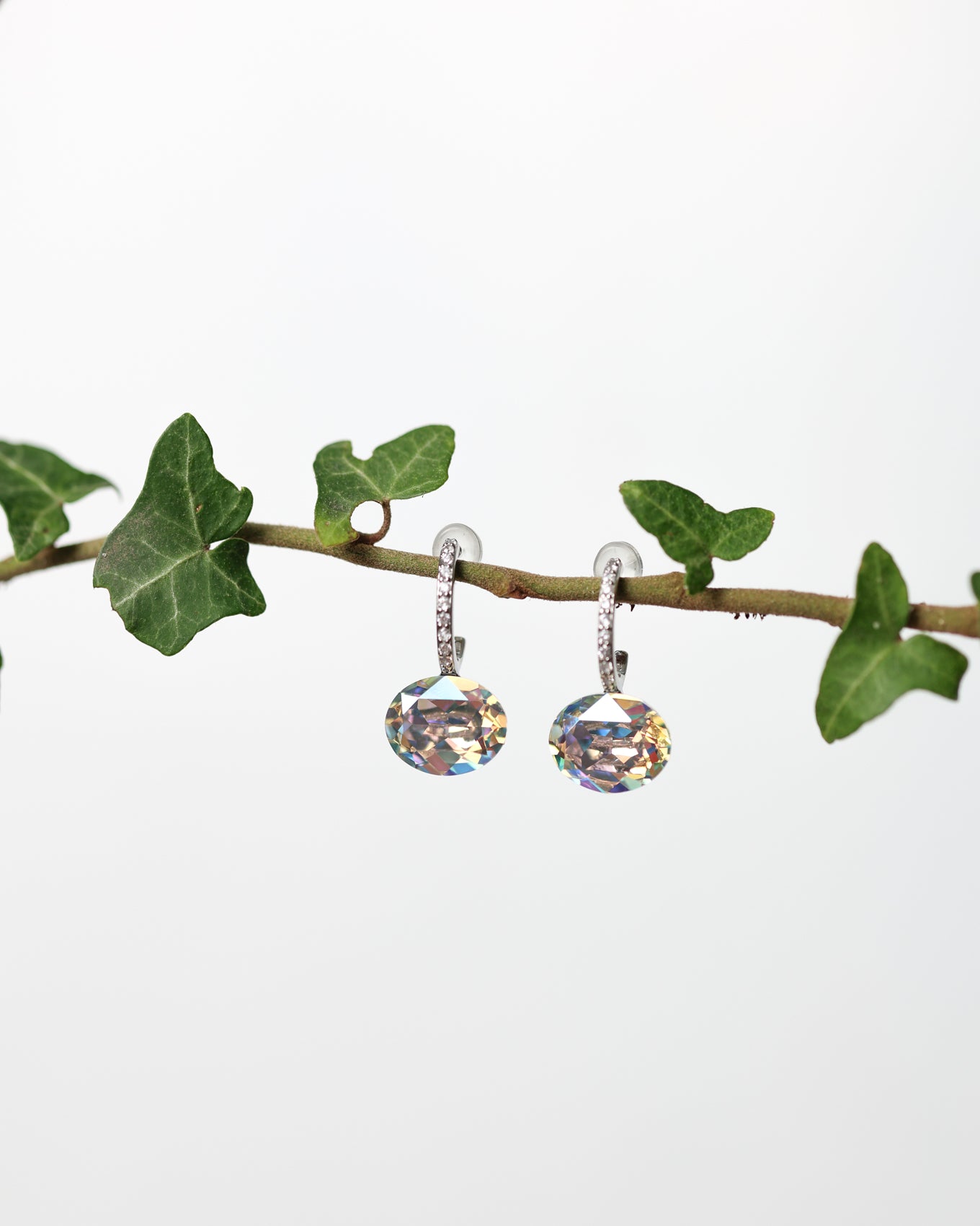 Cercei argint si cristale fatetate Crystallized Mirage Iceveil