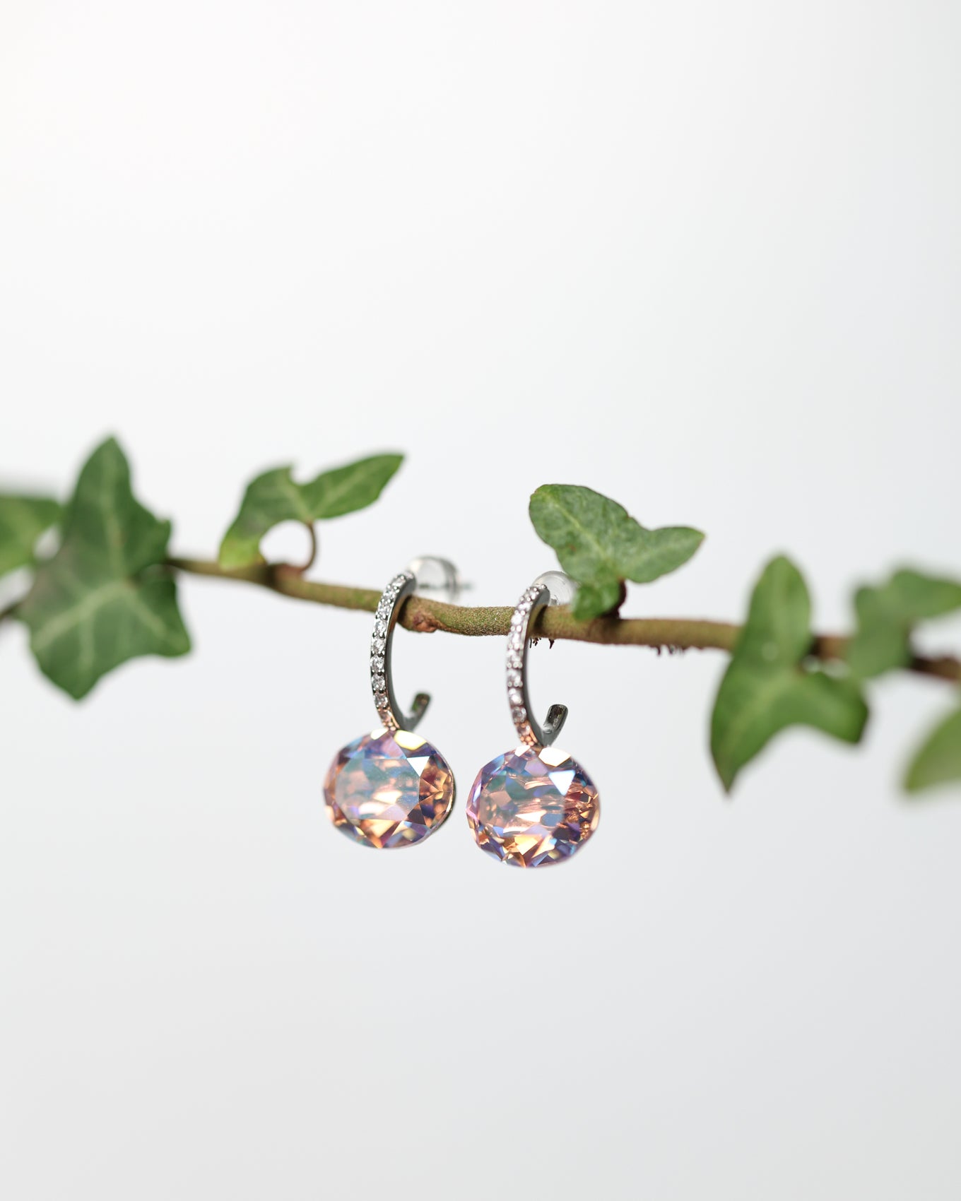 Cercei argint si cristale fatetate Crystallized Mirage Dawnlight