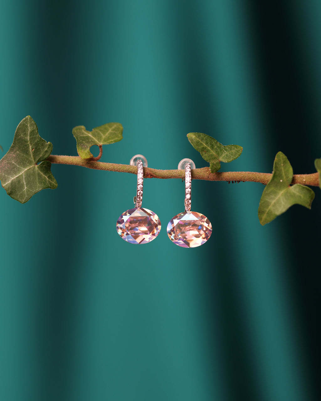 Cercei argint si cristale fatetate Crystallized Mirage Dawnlight