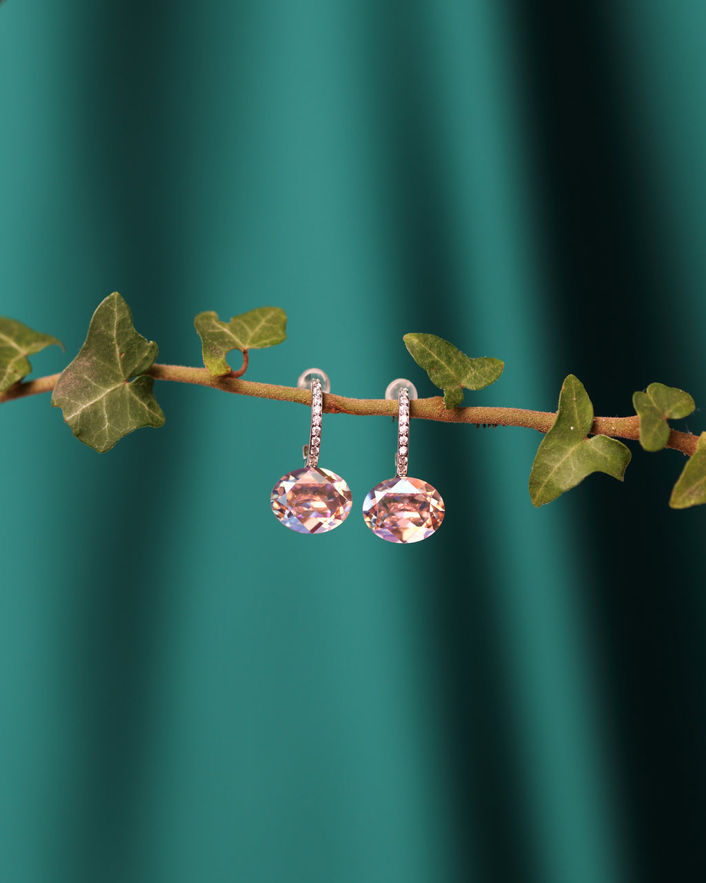 Cercei argint si cristale fatetate Crystallized Mirage Dawnlight