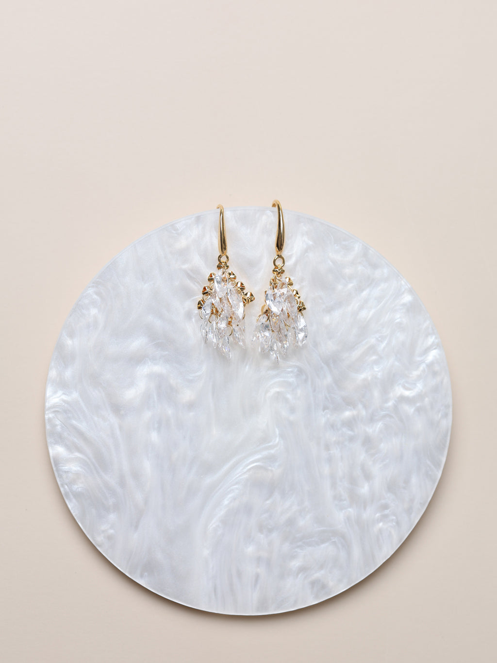 Cercei placati cu aur si cristale Flight of Light