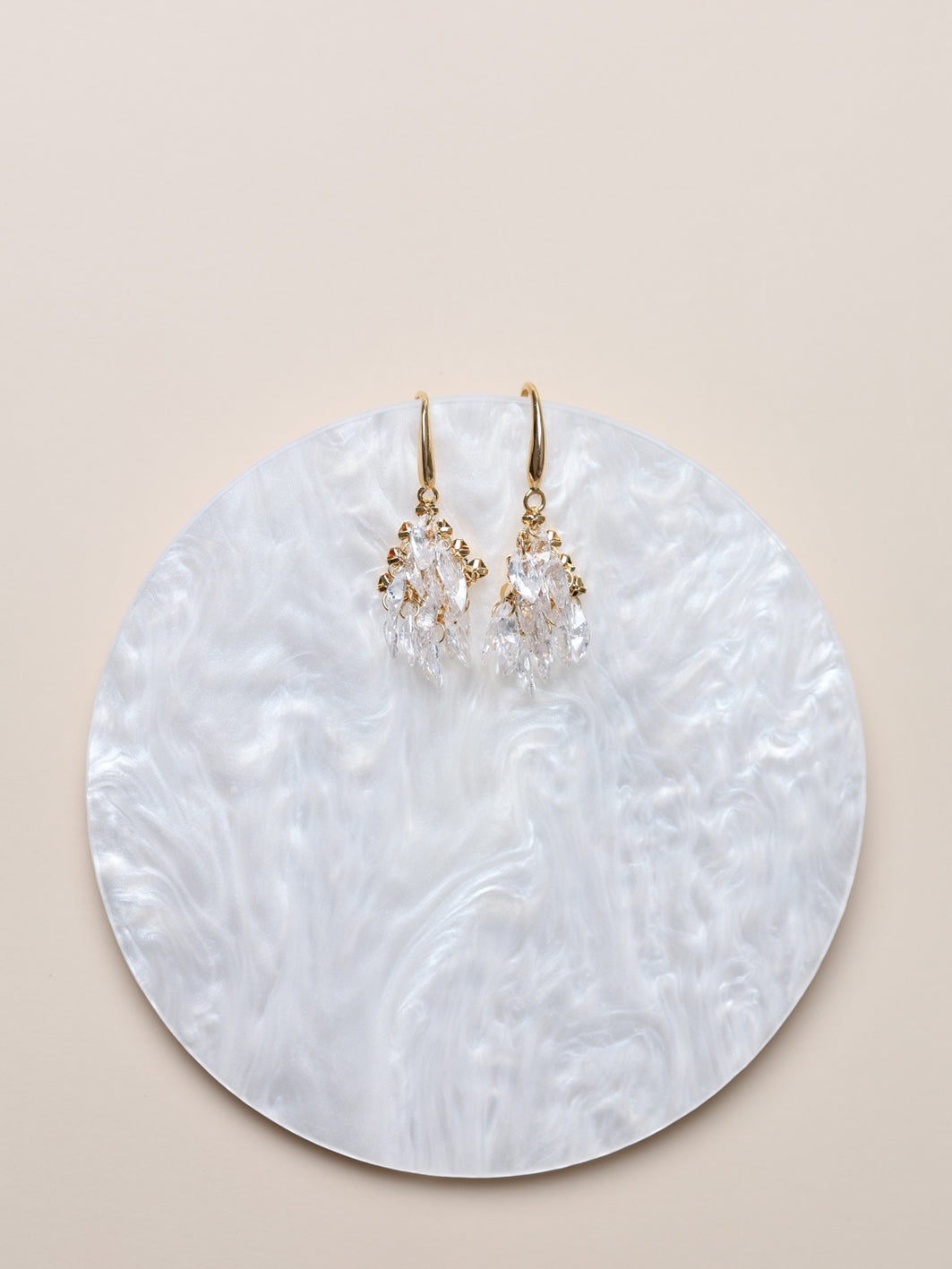 Cercei placati cu aur si cristale Flight of Light