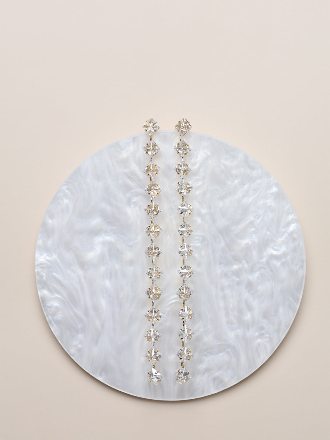 Cercei placati cu aur si cristale Golden Column