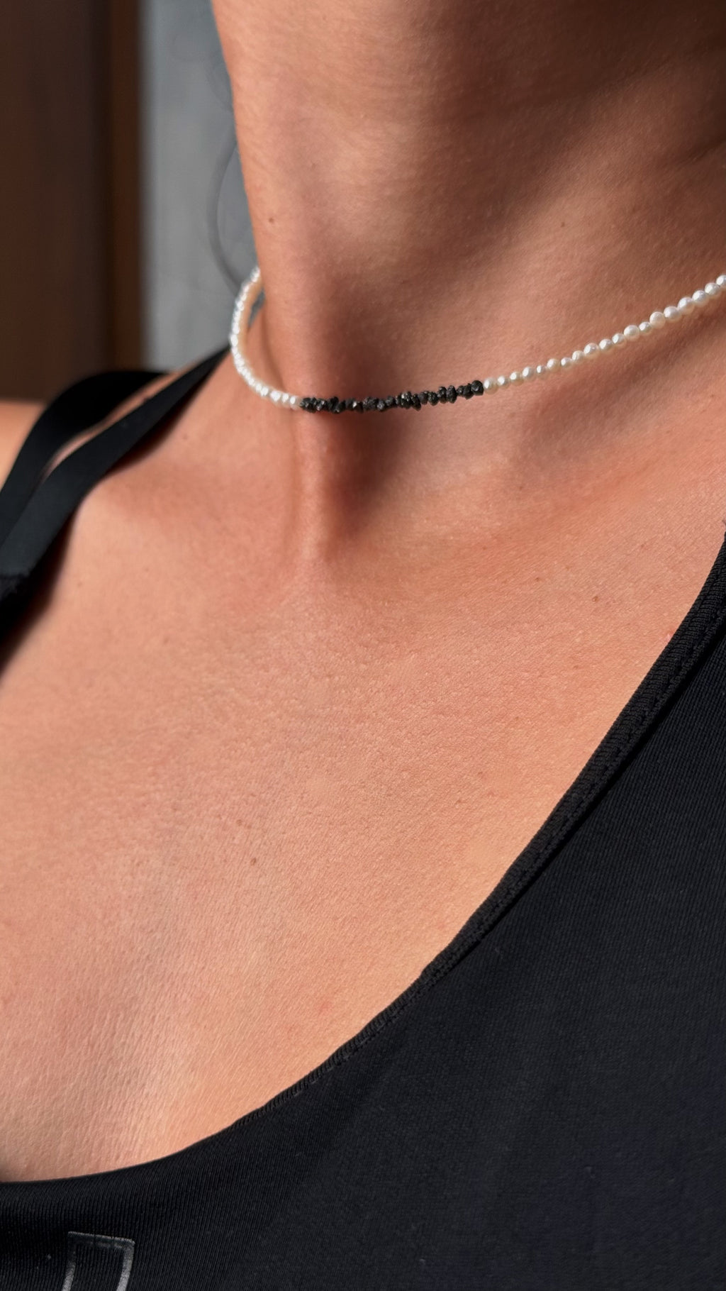 Choker Pearls & Black Diamonds