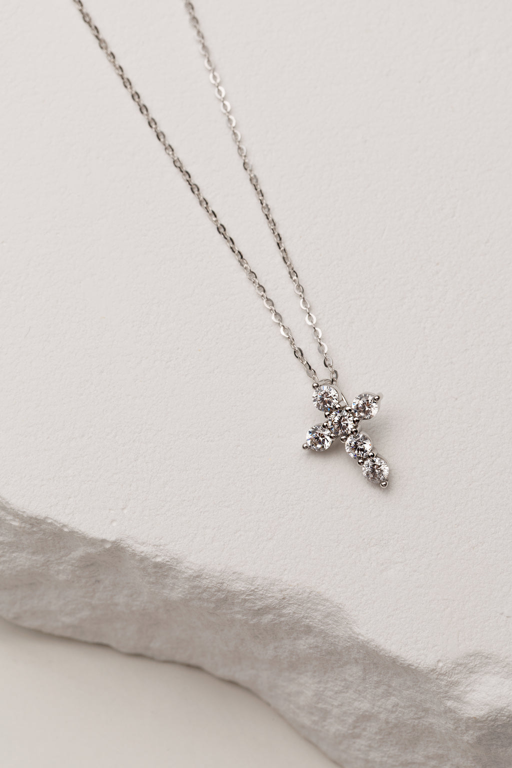 Lant argint Crystal Cross