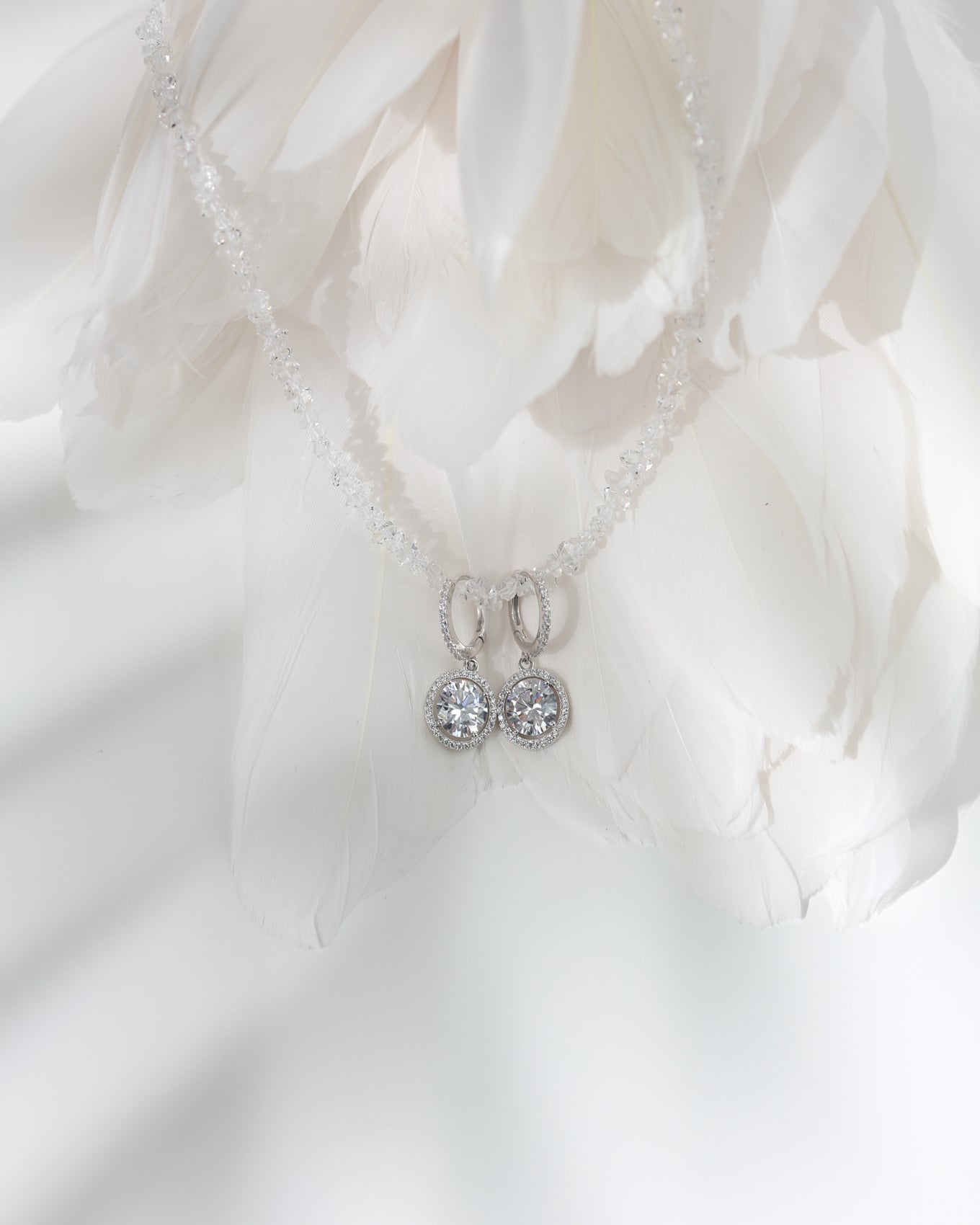 Cercei argint rodiat si moissanit Royal Core