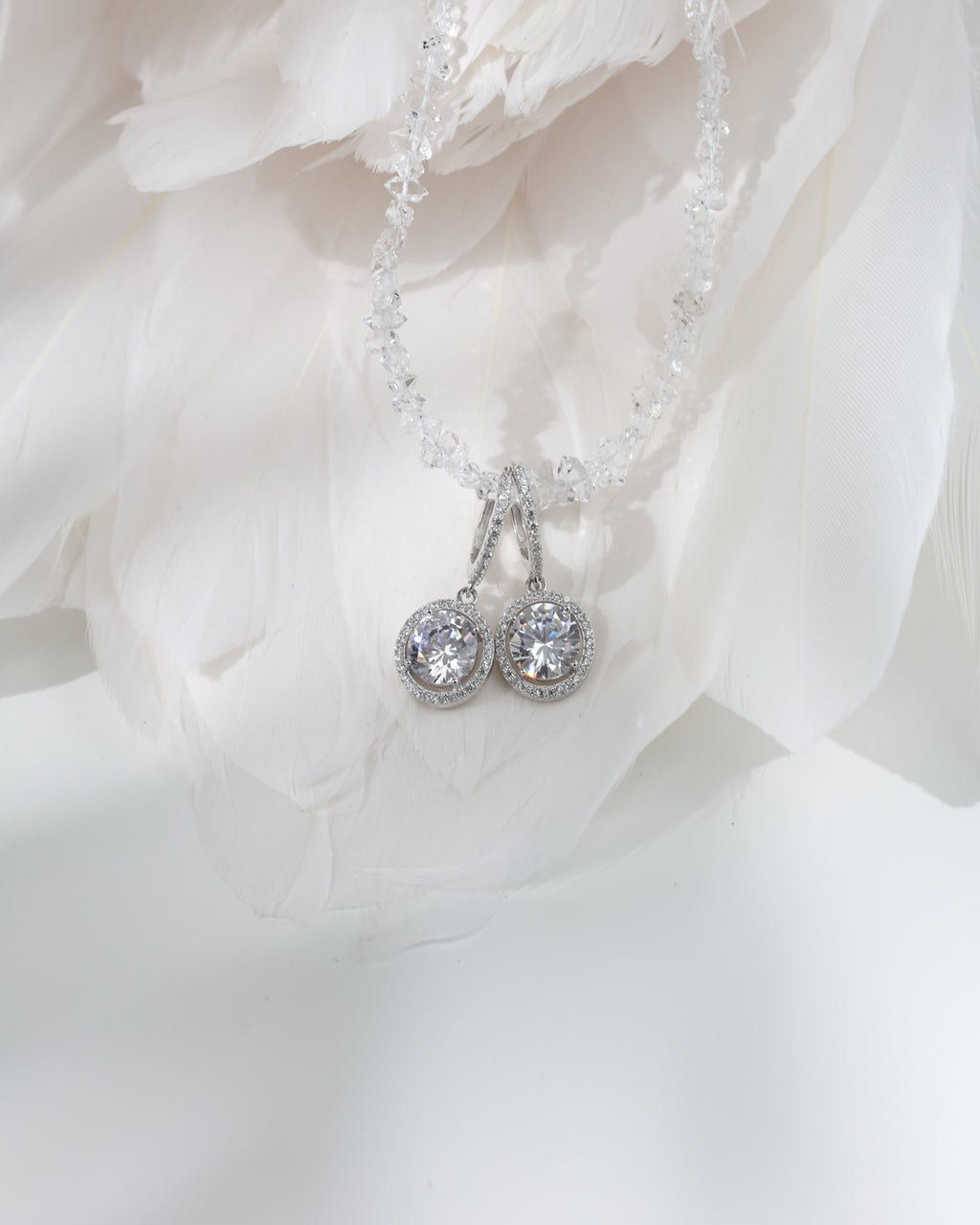 Cercei argint rodiat si moissanit Royal Core