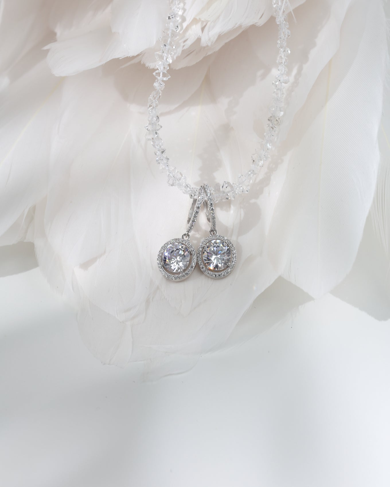 Cercei argint rodiat si moissanit Royal Core