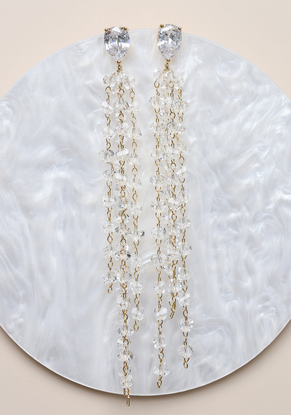 Cercei placati cu aur si cristale Seraphic Veil