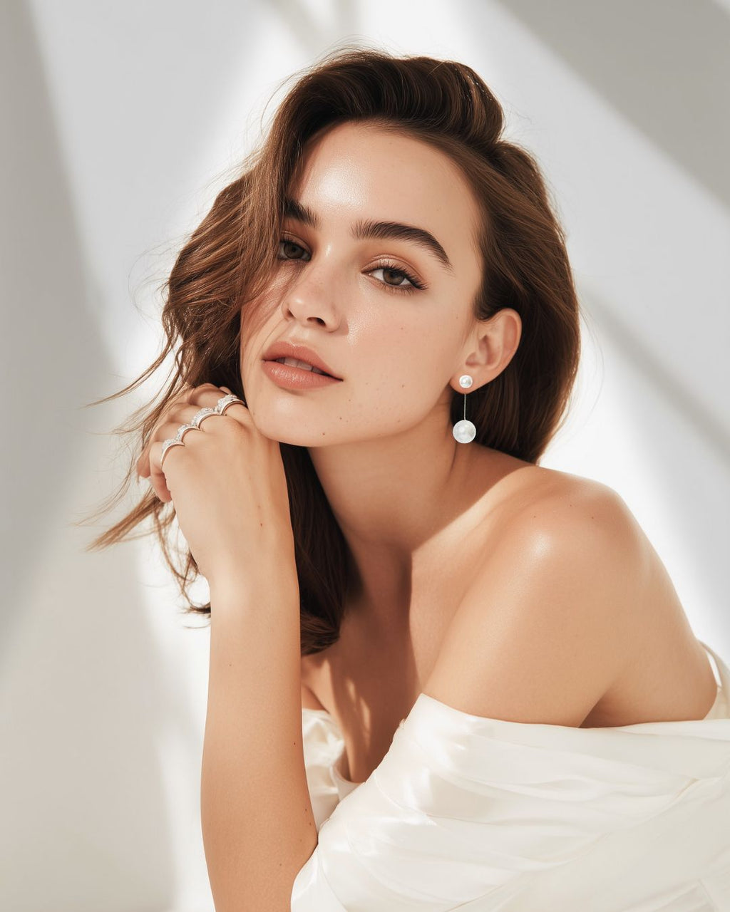 Cercei argint placat cu aur 18k Moonline