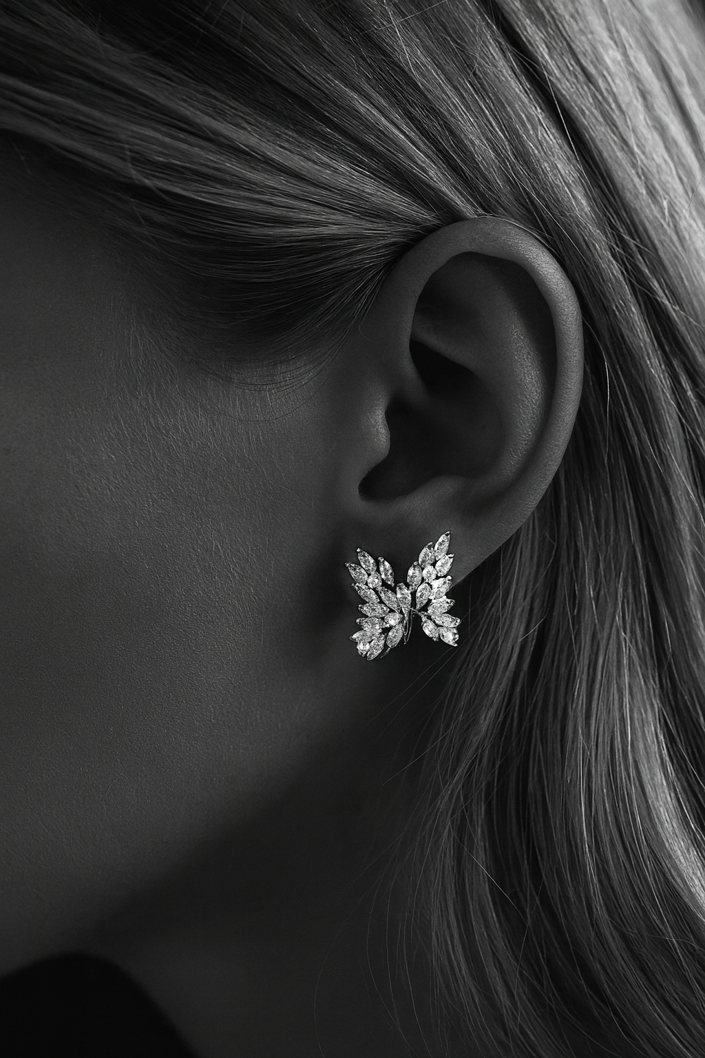 Cercei placati cu aur si cubic zirconia Aurora Wings